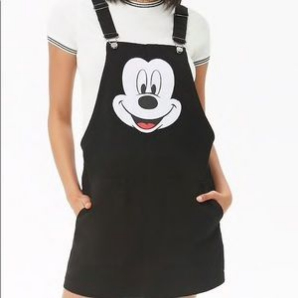 Black Mickey Overall Dress